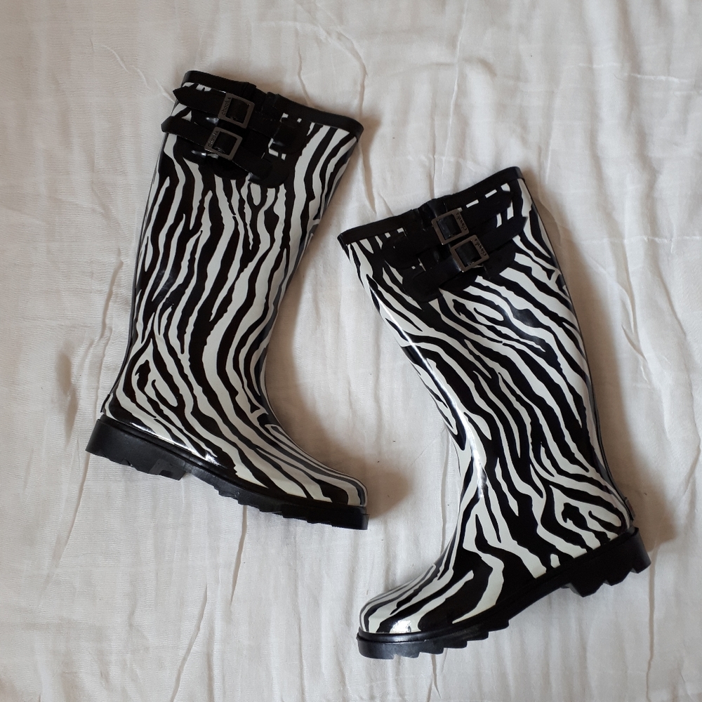Chooka Women's Zebra Print Rain Boots